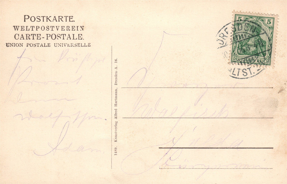 GERMANY DRESDEN CENTRAL THEATER ANTIQUE POSTCARD