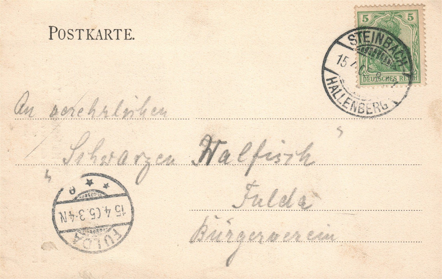 GERMANY STEINBACH-HALLENBERG ANTIQUE POSTCARD