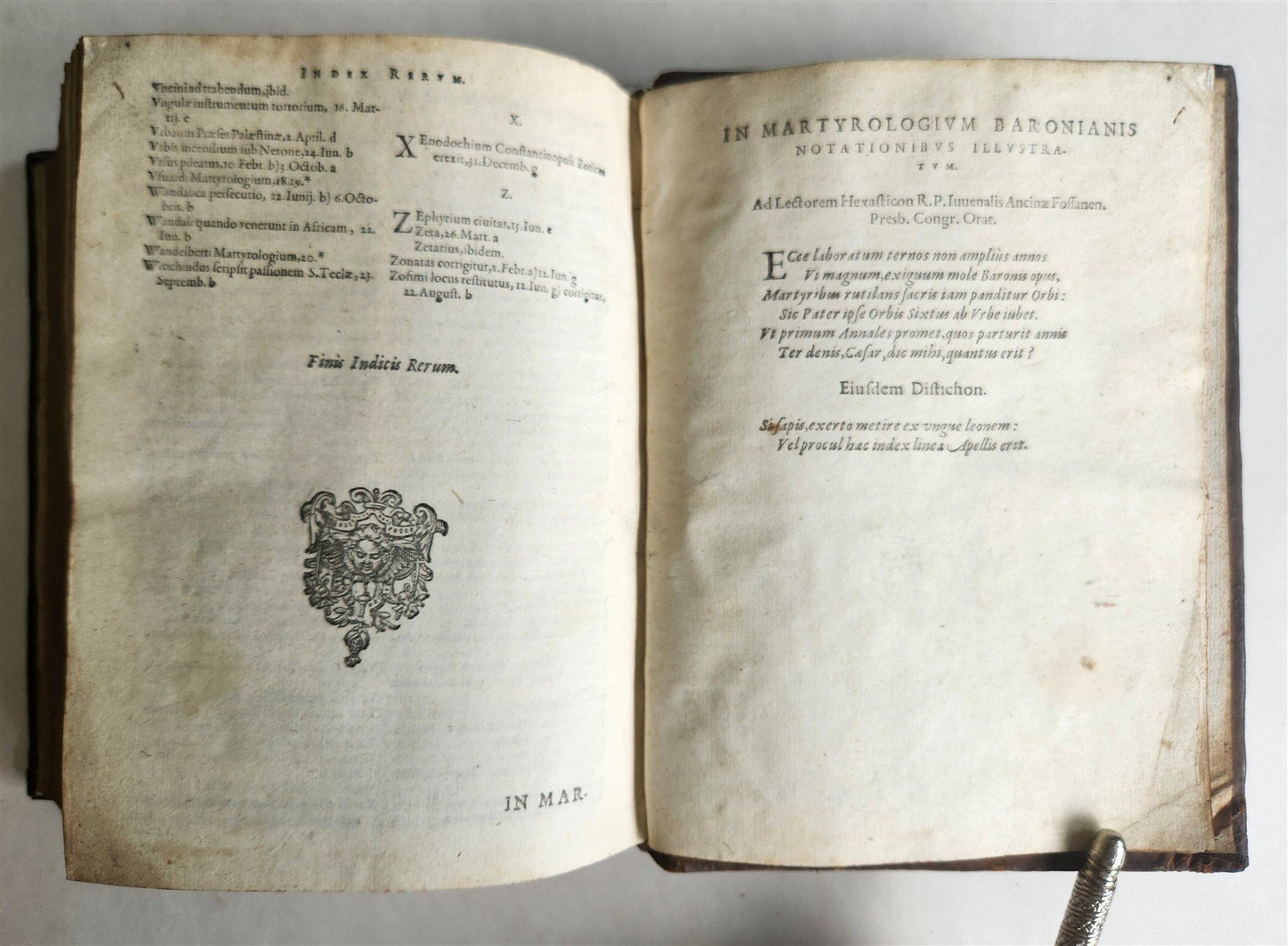 1610 SACRUM MARTYROLOGIUM ROMANUM by Caesar Baronius antique