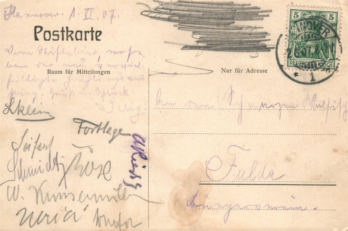 GERMANY HANNOVER ACADEMIC ASSOCIATION of TECHNICAL UNIVERSITY ANTIQUE POSTCARD