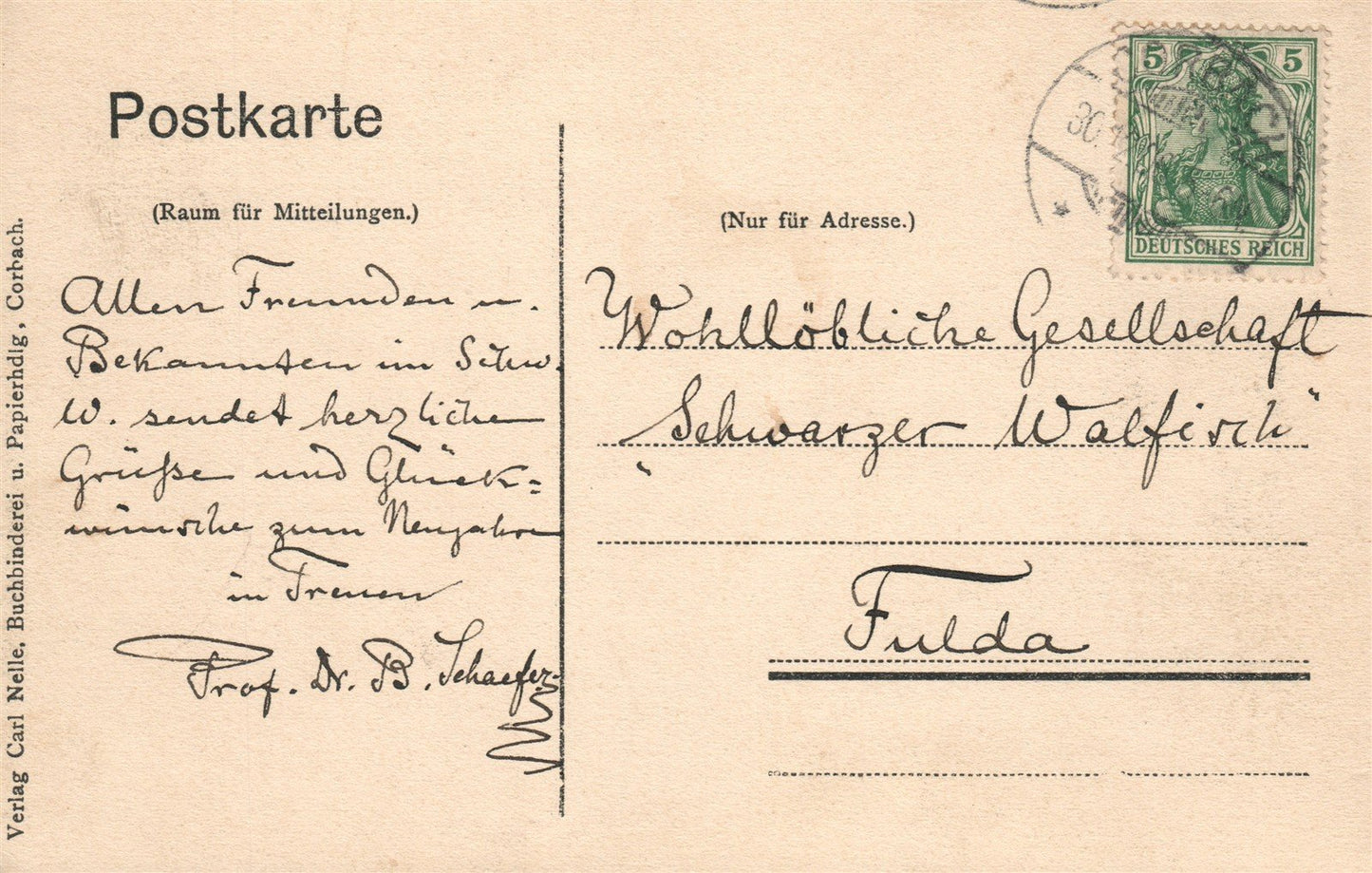 GERMANY CORBACH HINTER dem KLOSTER ANTIQUE POSTCARD