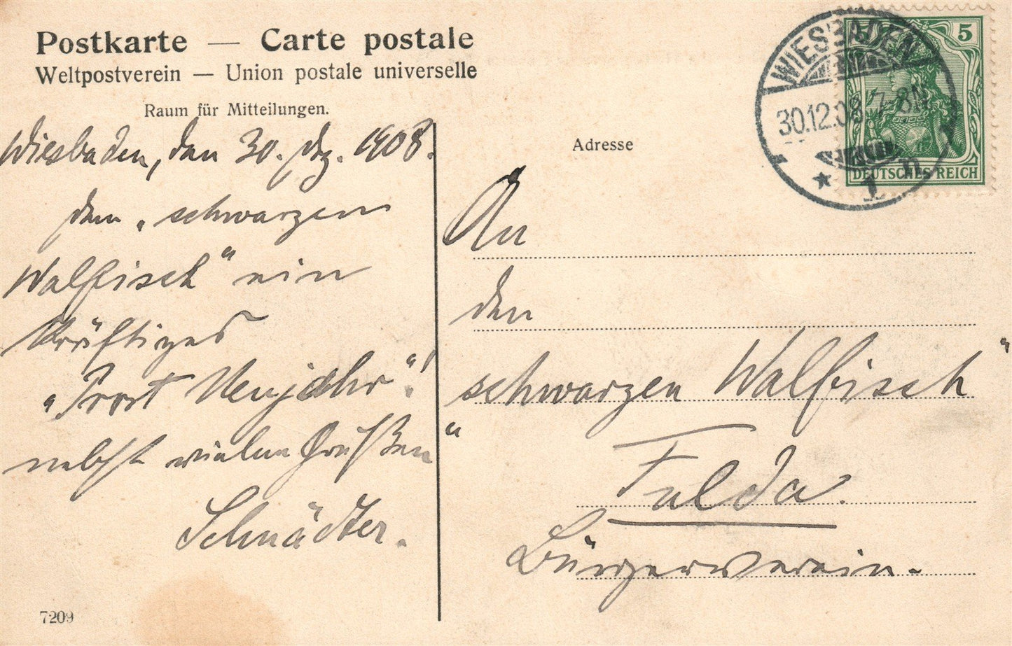 GERMANY WIESBADEN ANTIQUE POSTCARD