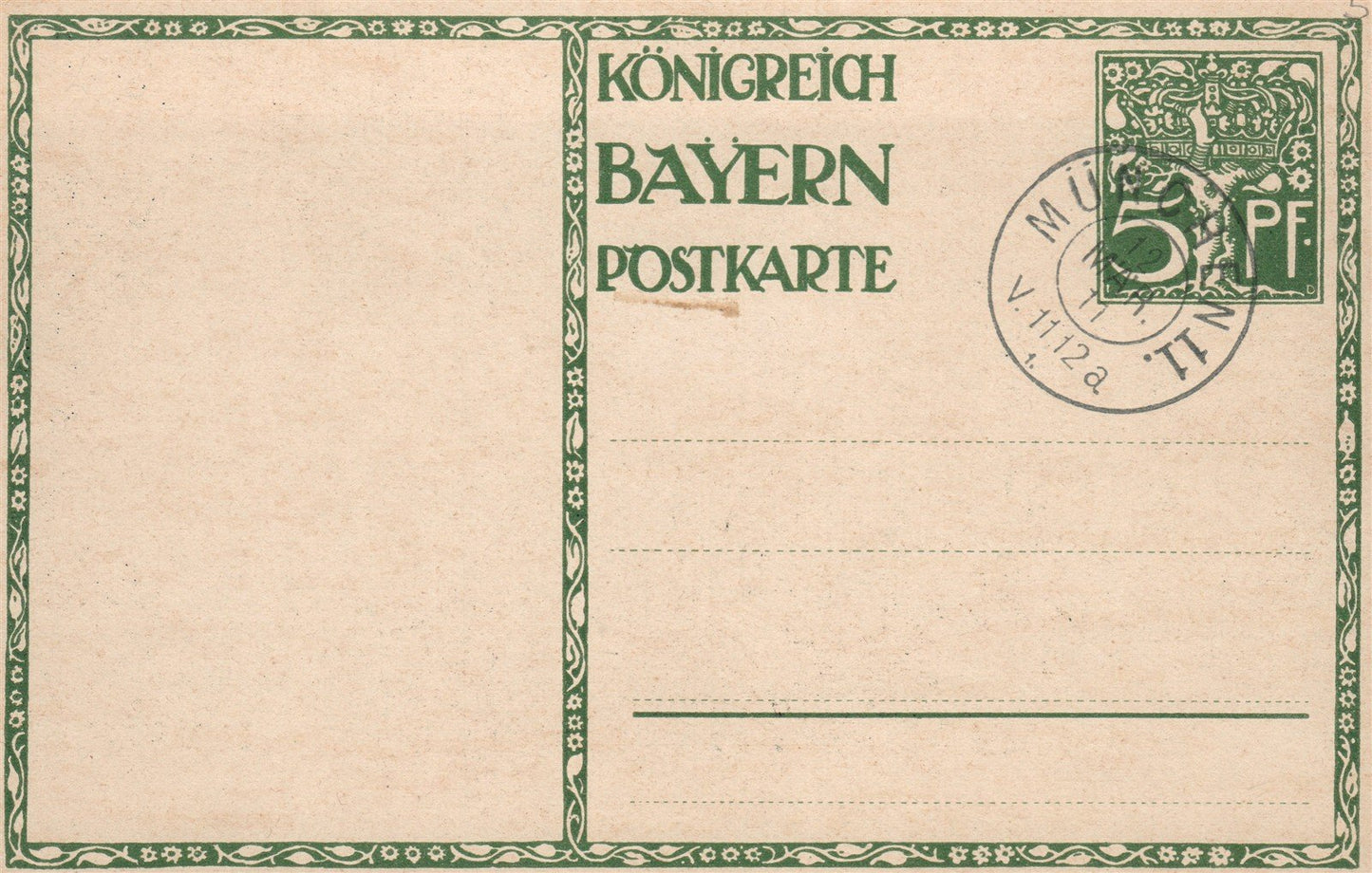 GERMAN PRINCE REGENT LUITPOLD of BAVARIA 90th ANNIVERSARY 1911 ANTIQUE POSTCARD