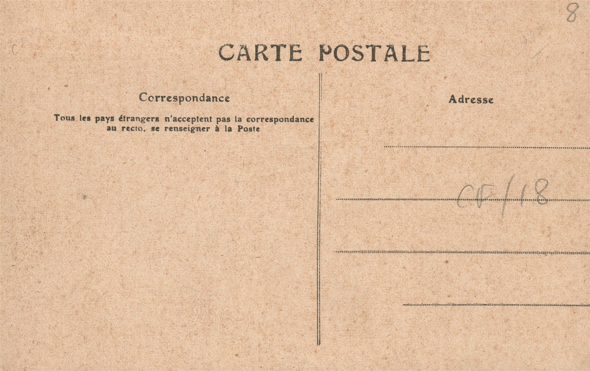 FRENCH ANTIQUE POSTCARD BALLOON IN PARIS SKY