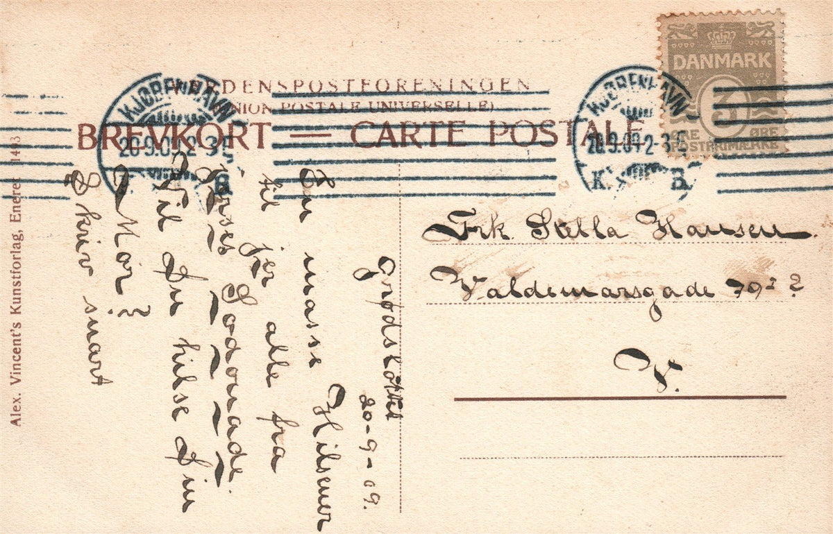 DENMARK THEATRE PLAY CHARLOTTE WIEHE-BERENY ANTIQUE POSTCARD