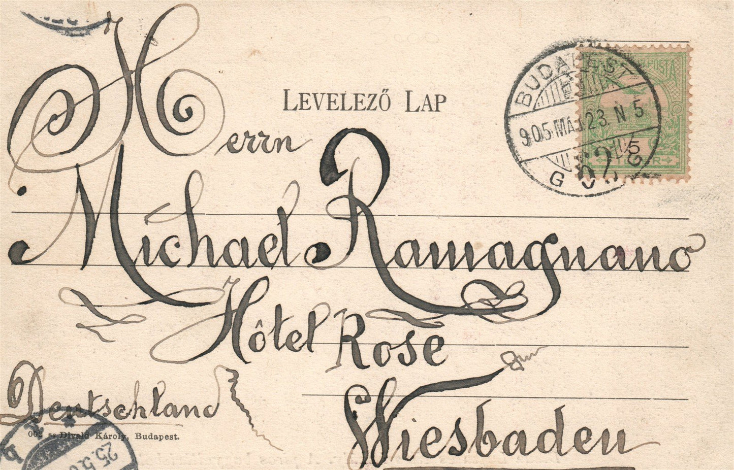 BLAHA LUJZA es KISS MIHALY early HUNGARIAN MOVIE ANTIQUE POSTCARD
