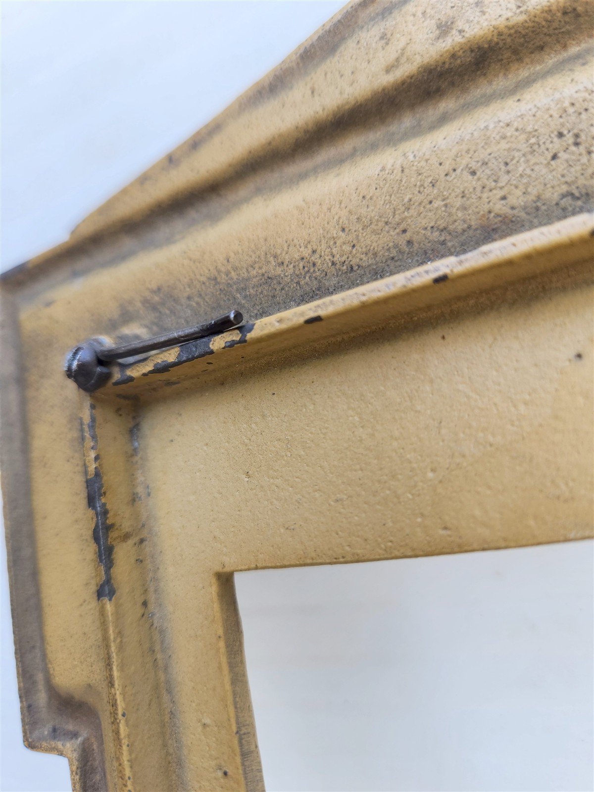 AMERICAN WWI ERA PARTRIOTIC METAL PHOTO FRAME antique MILITARY ARTILLERY
