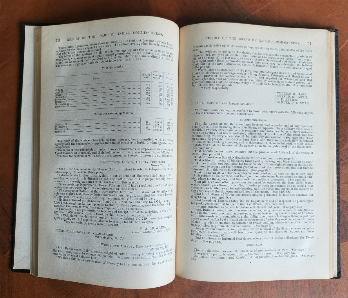 1874 REPORT of INDIAN AFFAIRS COMMISSIONERS BOARD antique AMERICANA