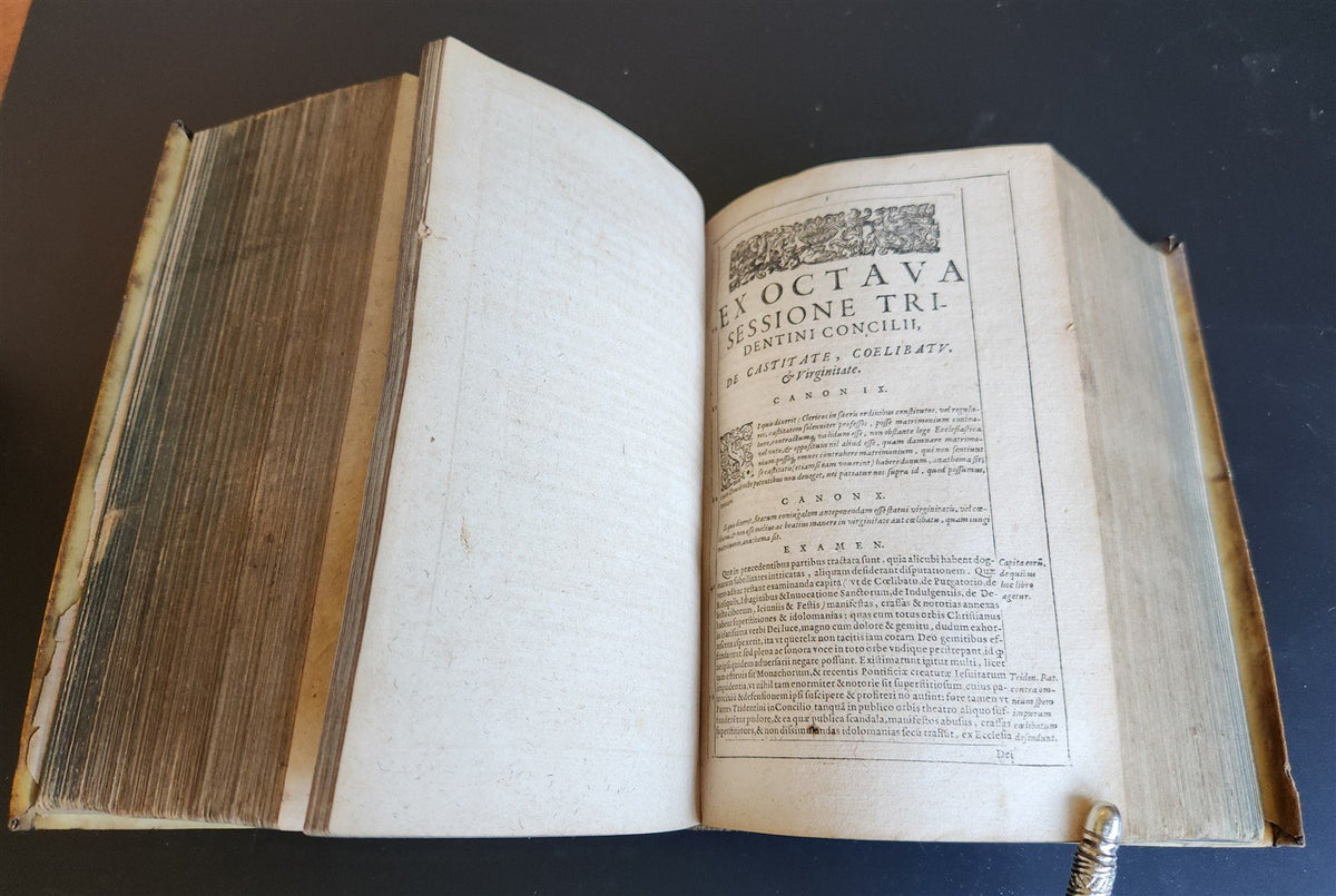 1615 EXAMINIS CONCILII TRIDENTINI by Martin Chemnitz ANTIQUE vellum binding
