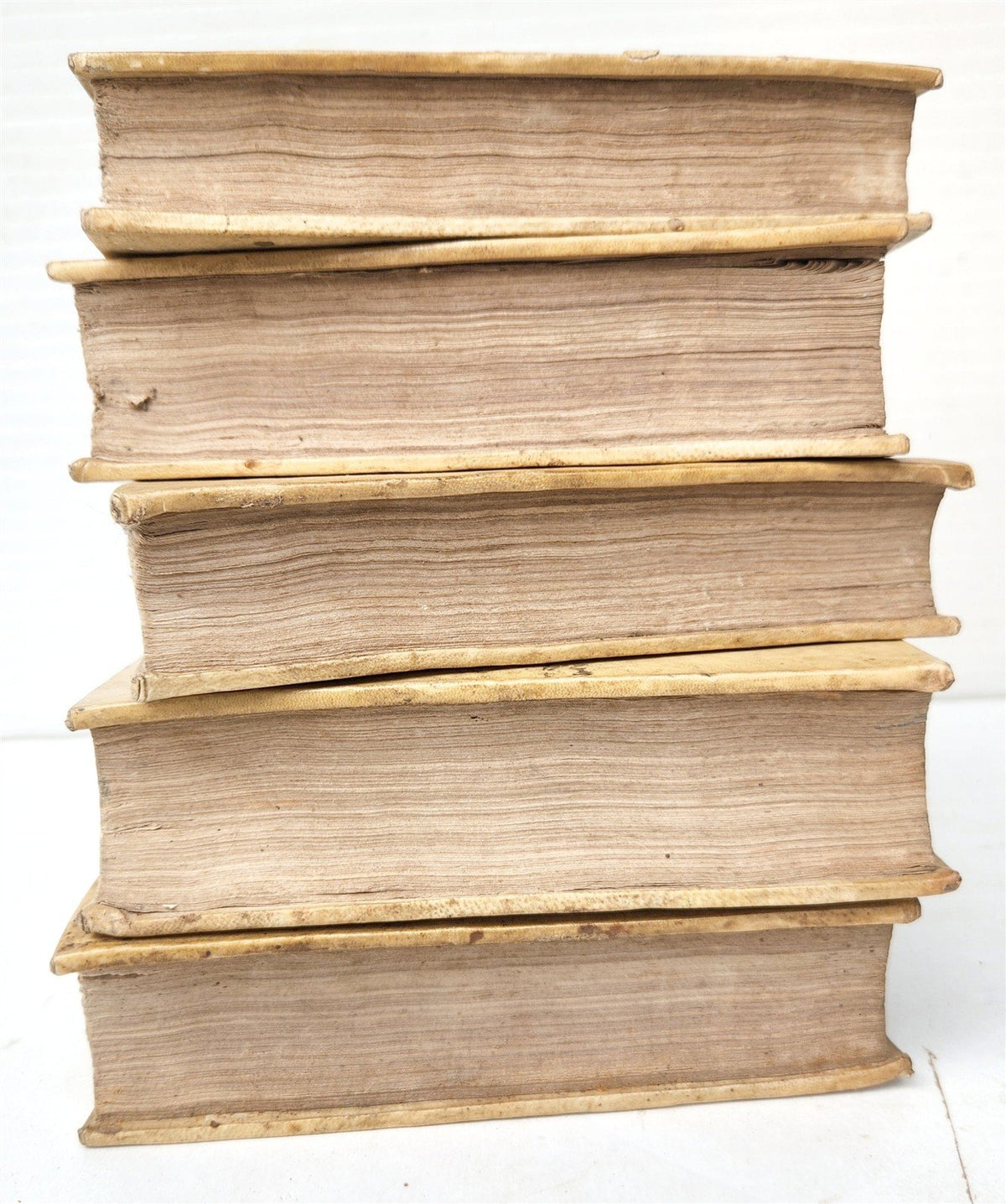 1750s UNIVERSAL HISTORY in ITALIAN 5 VELLUM BOUND VOLUMES antique