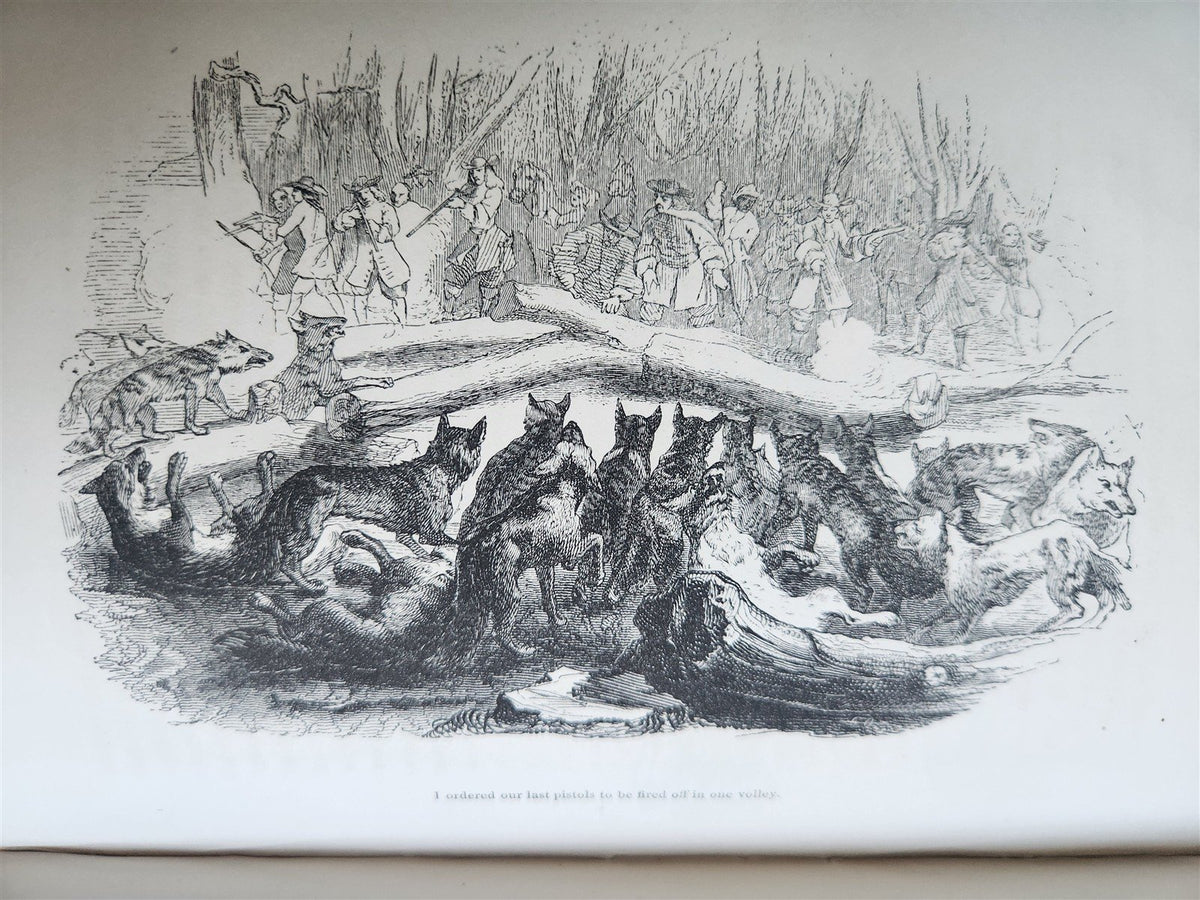 1844 LIFE AND ADVENTURES OF ROBINSON CRUSOE by DANIEL DEFOE antique ILLUSTRATED