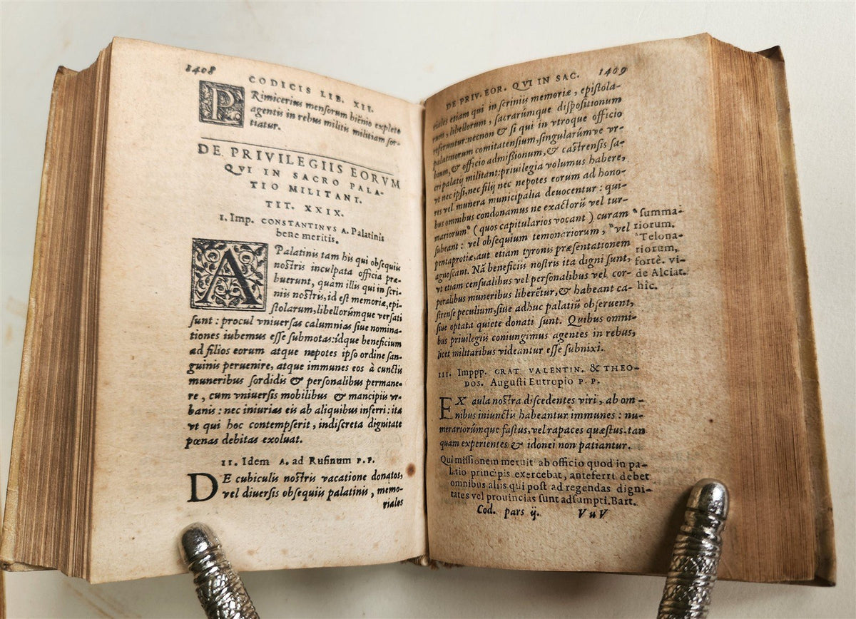 1571 LAW 2 volumes Codex Justiniani VELLUM BOUND antique Corpus Juris Civilis
