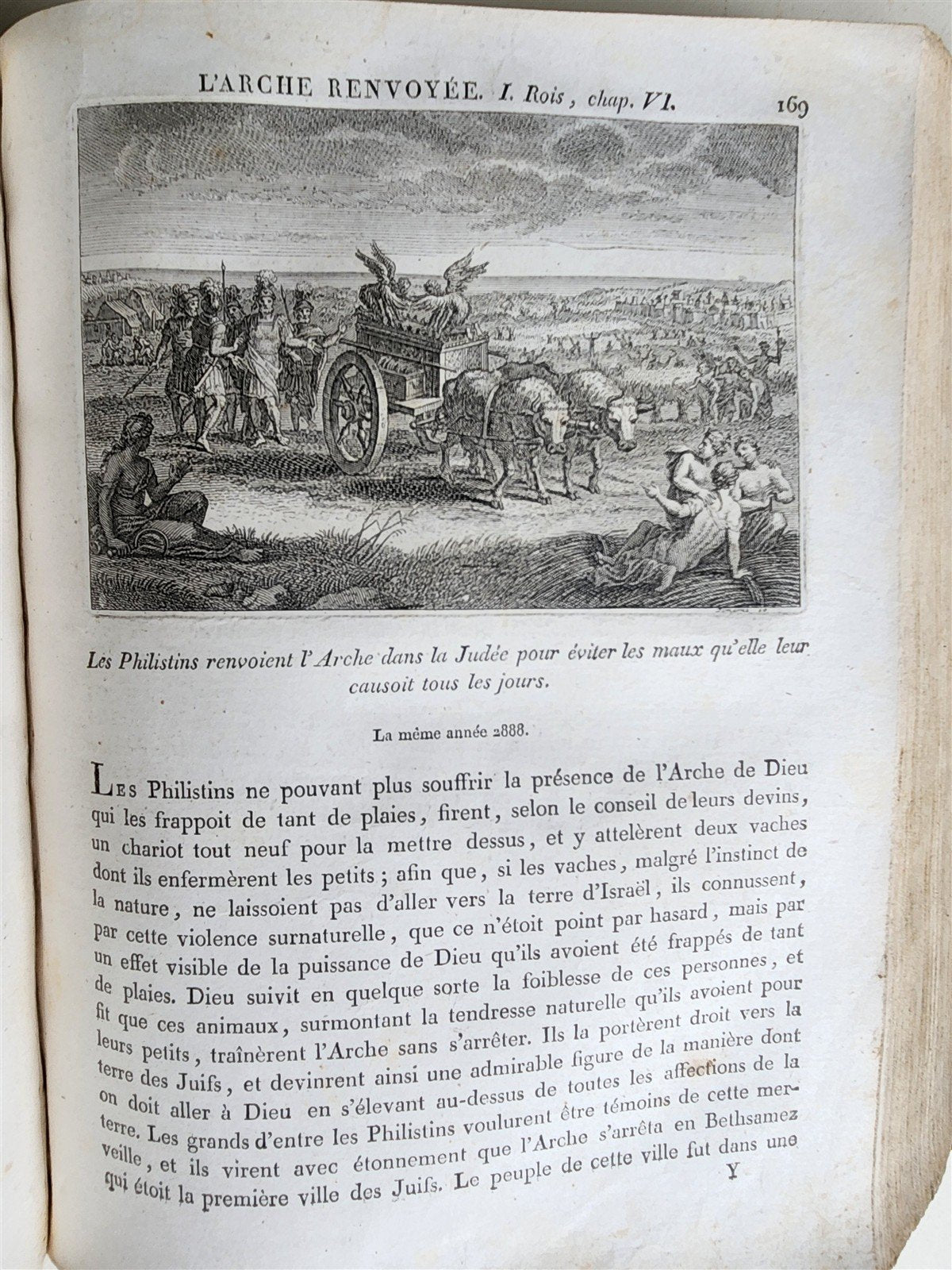 1811 BIBLE HISTORY in FRENCH ILLUSTRATED w/ 270 ENGRAVINGS & MAP antique