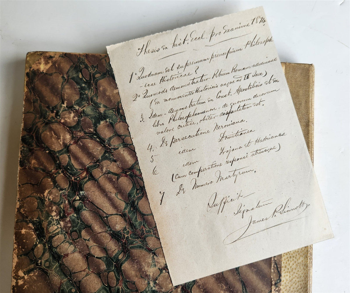 1873 MANUSCRIPT on PAPER - ECCLESIASTICAL HISTORY antique