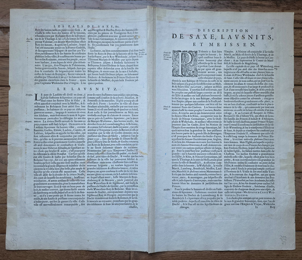 1640s MAP of GERMANY POLAND SAXONIA LUSATIA MEISSEN by W.BLAEU antique AUTHENTIC