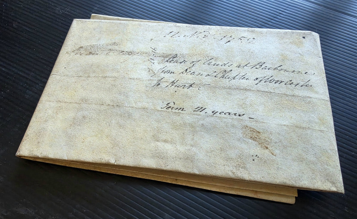 1753 MANUSCRIPT INDENTURE on VELLUM in ENGLISH antique LEASE of LAND 17x21.5"