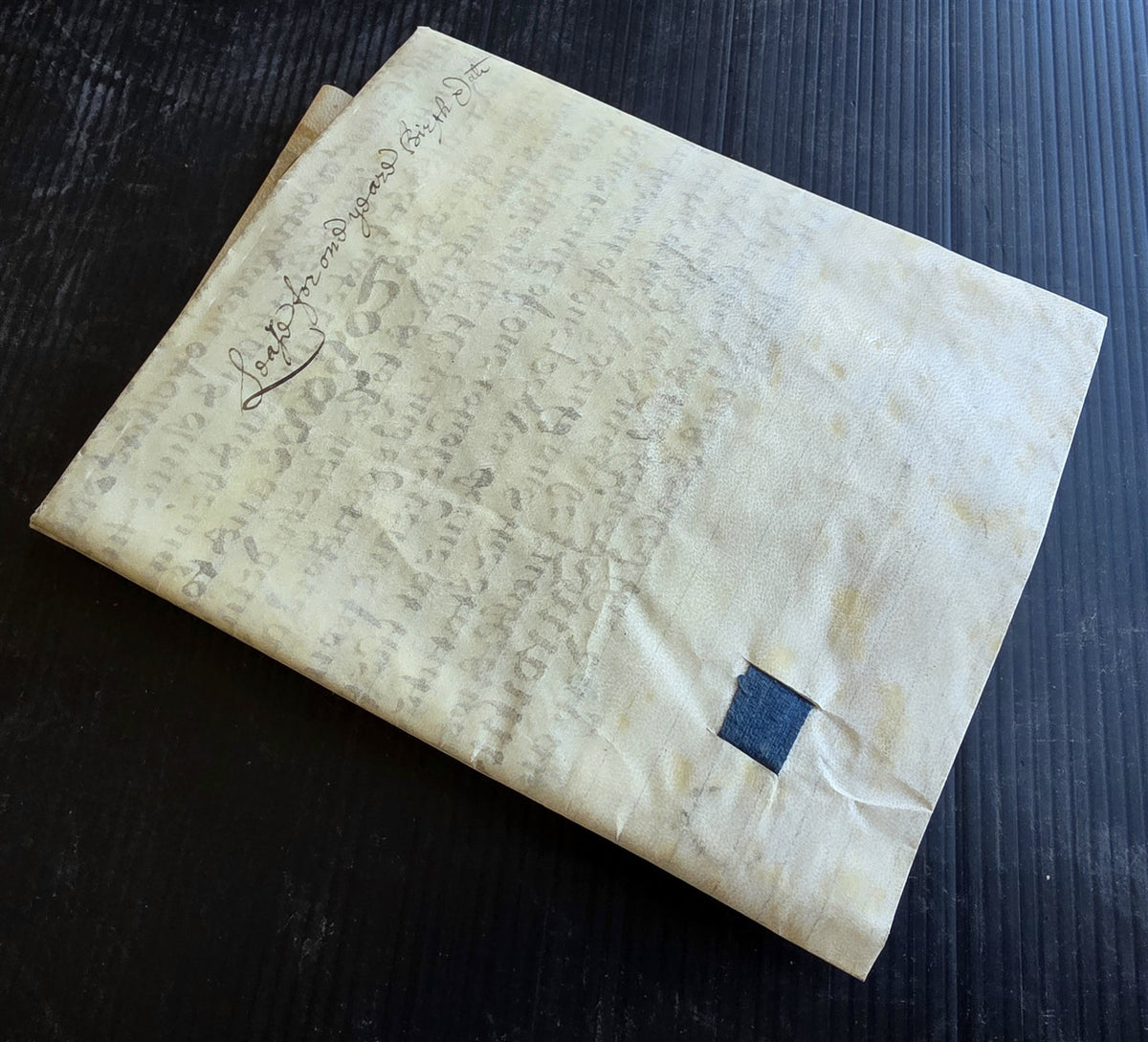 17th century MANUSCRIPT INDENTURE on VELLUM in ENGLISH w/ 4 WAX SEALS antique