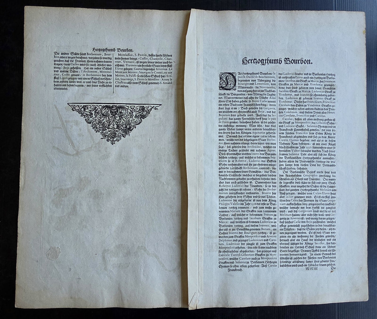 1630s MAP of FRANCE Bourbonnais region antique Gerard Mercator-Henricus Hondius