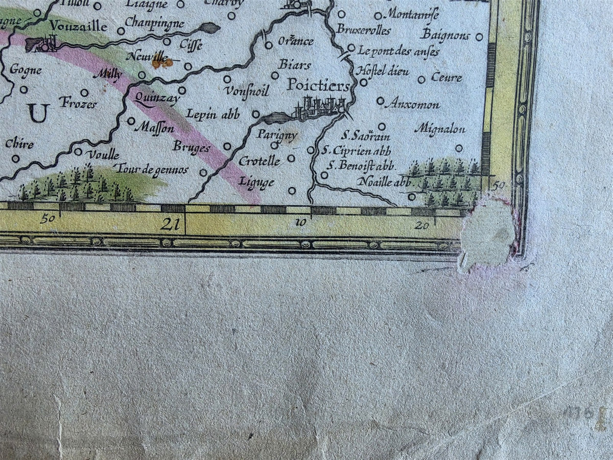 1630s MAP of FRANCE province of Anjou antique by Johannes Janssonius