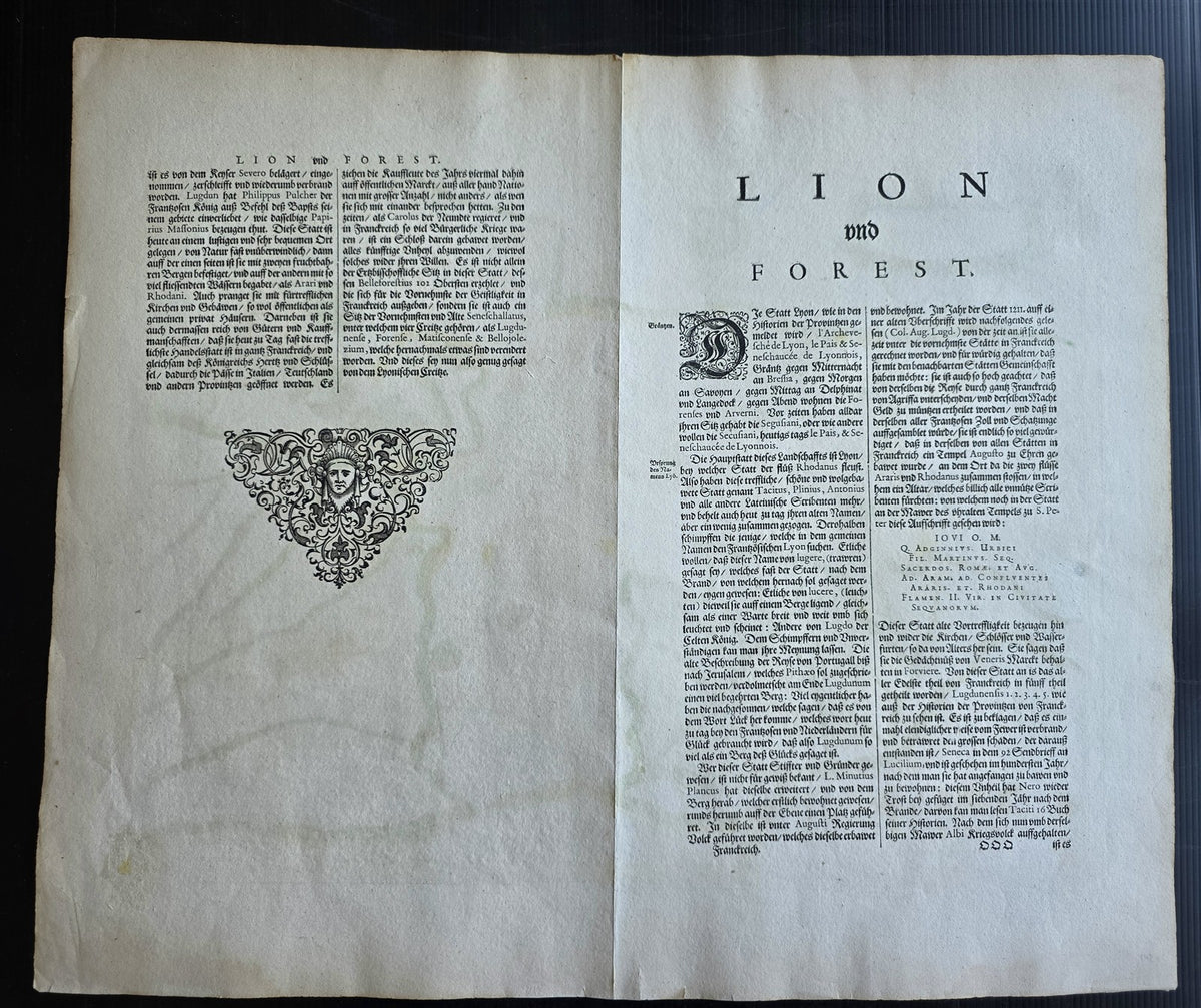 1630s MAP of FRANCE Lionnois Forest et Beaviolois antique by Johannes Janssonius