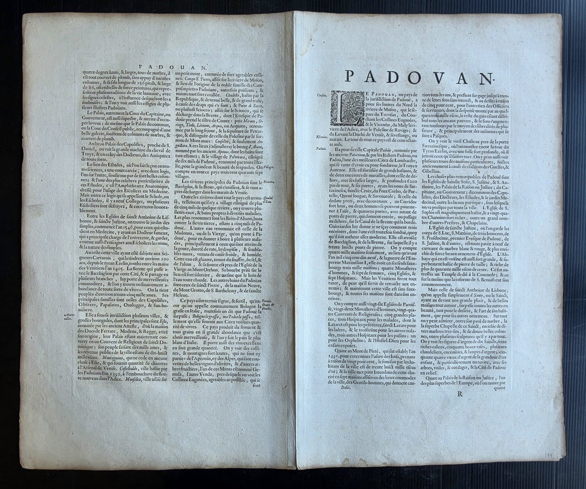 1630s MAP of PADUA ITALY antique by Johannes Janssonius