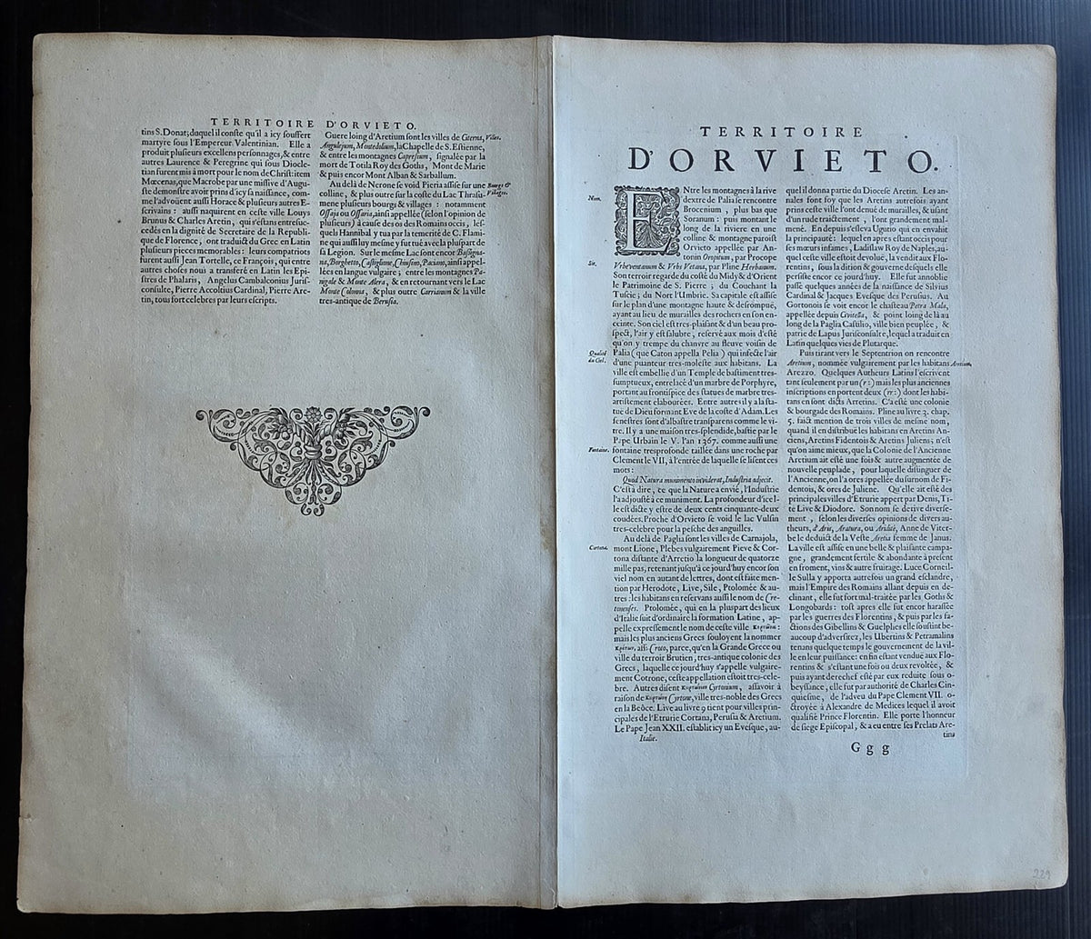 1640s MAP of region of Orvieto ITALY antique by Johannes Janssonius