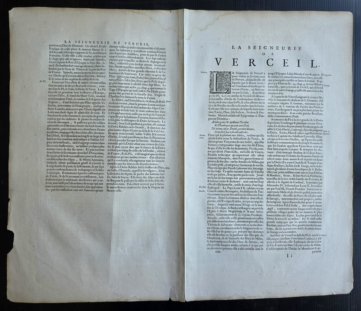 1640s MAP of Lordship of Vercelli ITALY antique by Johannes Janssonius