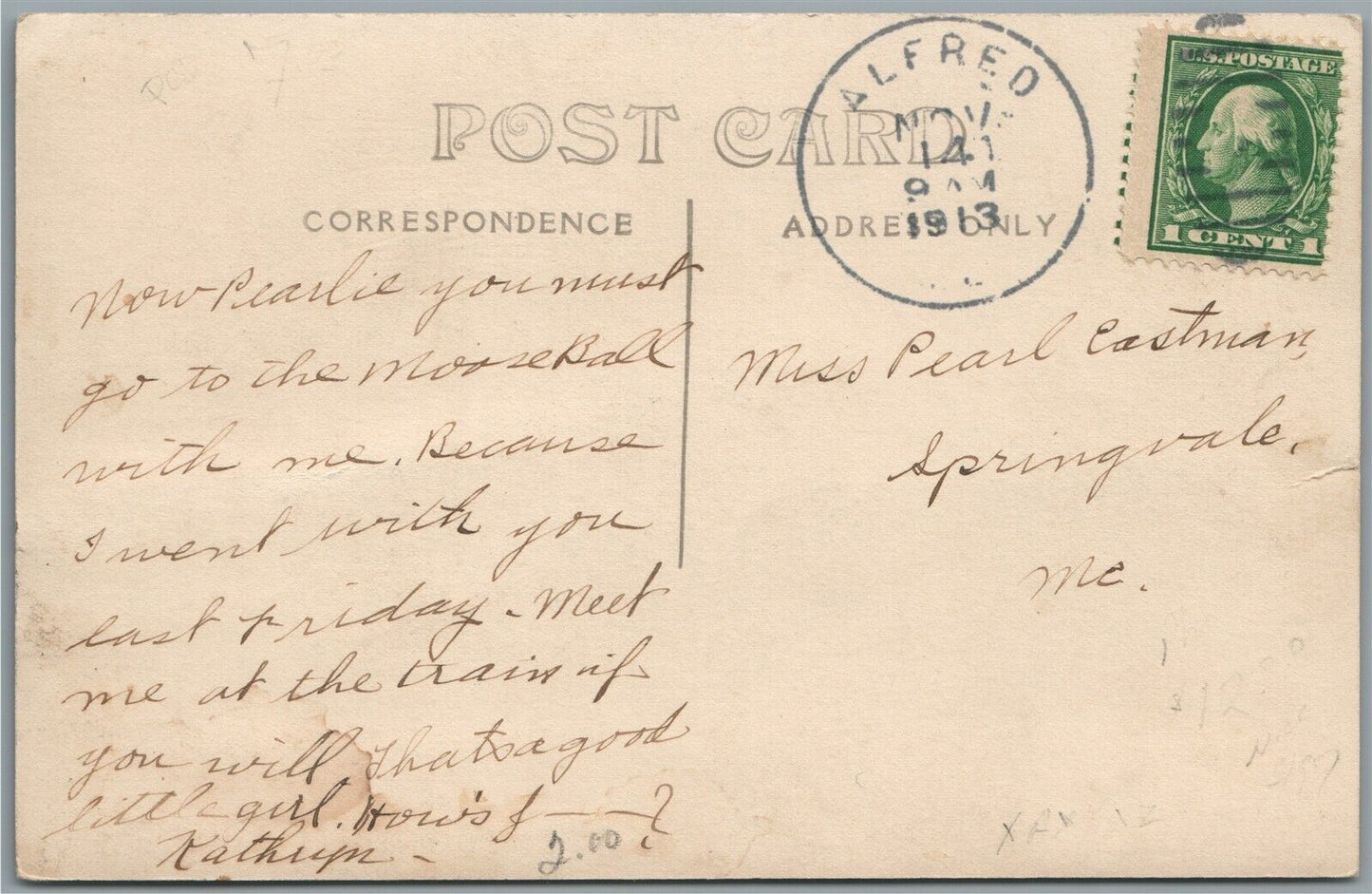 ALFRED ME COURT HOUSE ANTIQUE REAL PHOTO POSTCARD RPPC