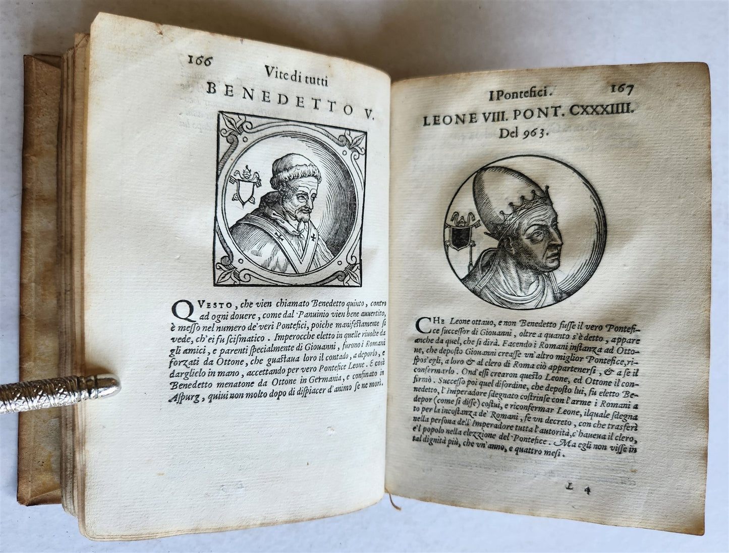 1592 LIVES of POPES ILLUSTRATED w/ 240 WOODCUTS antique 16th CENTURY