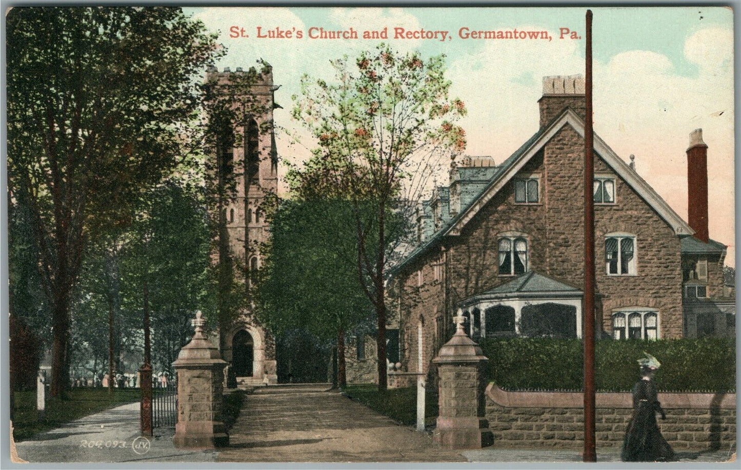 PHILADELPHIA PA GERMANTOWN ST.LUKE'S CHURCH ANTIQUE POSTCARD