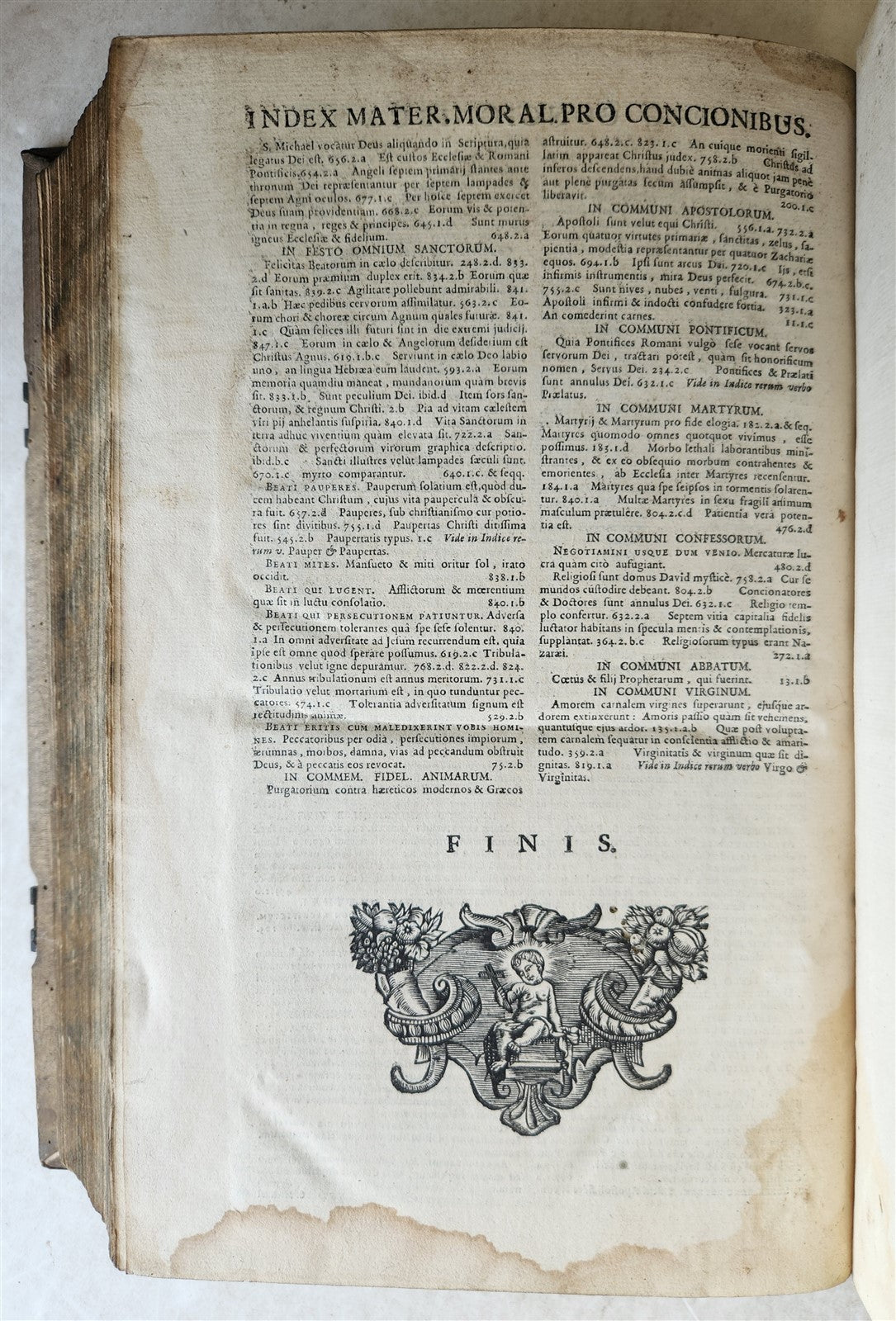 1720 COMMENTARIA in duodecim PROPHETAS MINORES PIGSKIN BOUND FOLIO antique