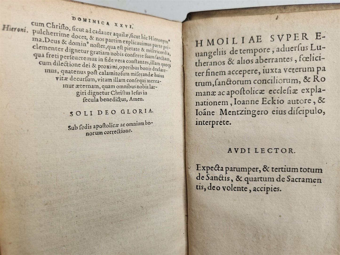1549 Homiliarum doctissimi viri Ioannis Eckii antique VELLUMM BINDING 16th CENT.