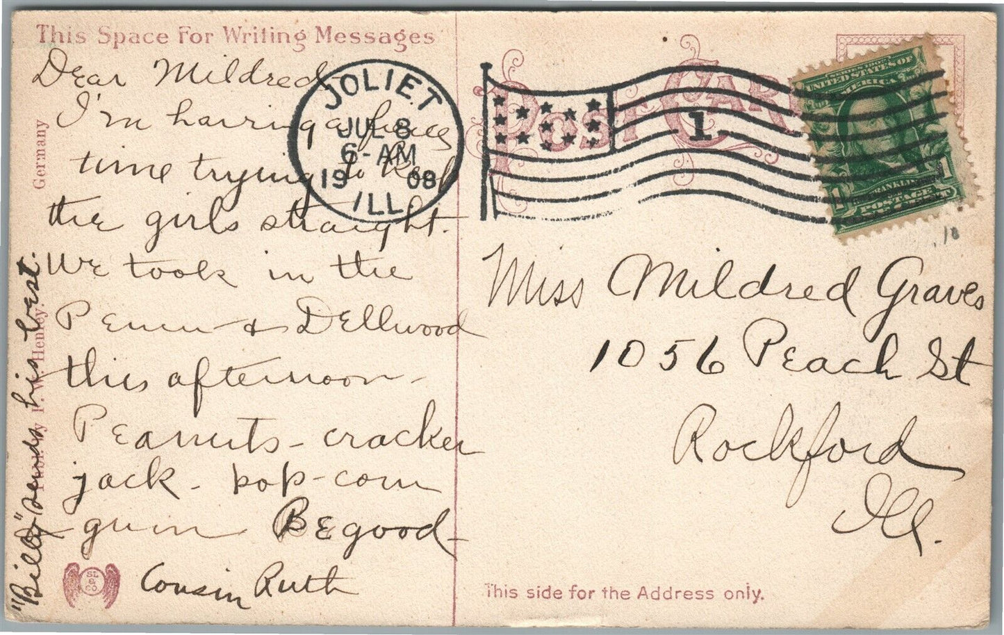 JOLIET IL CHRIST CHURCH ANTIQUE POSTCARD