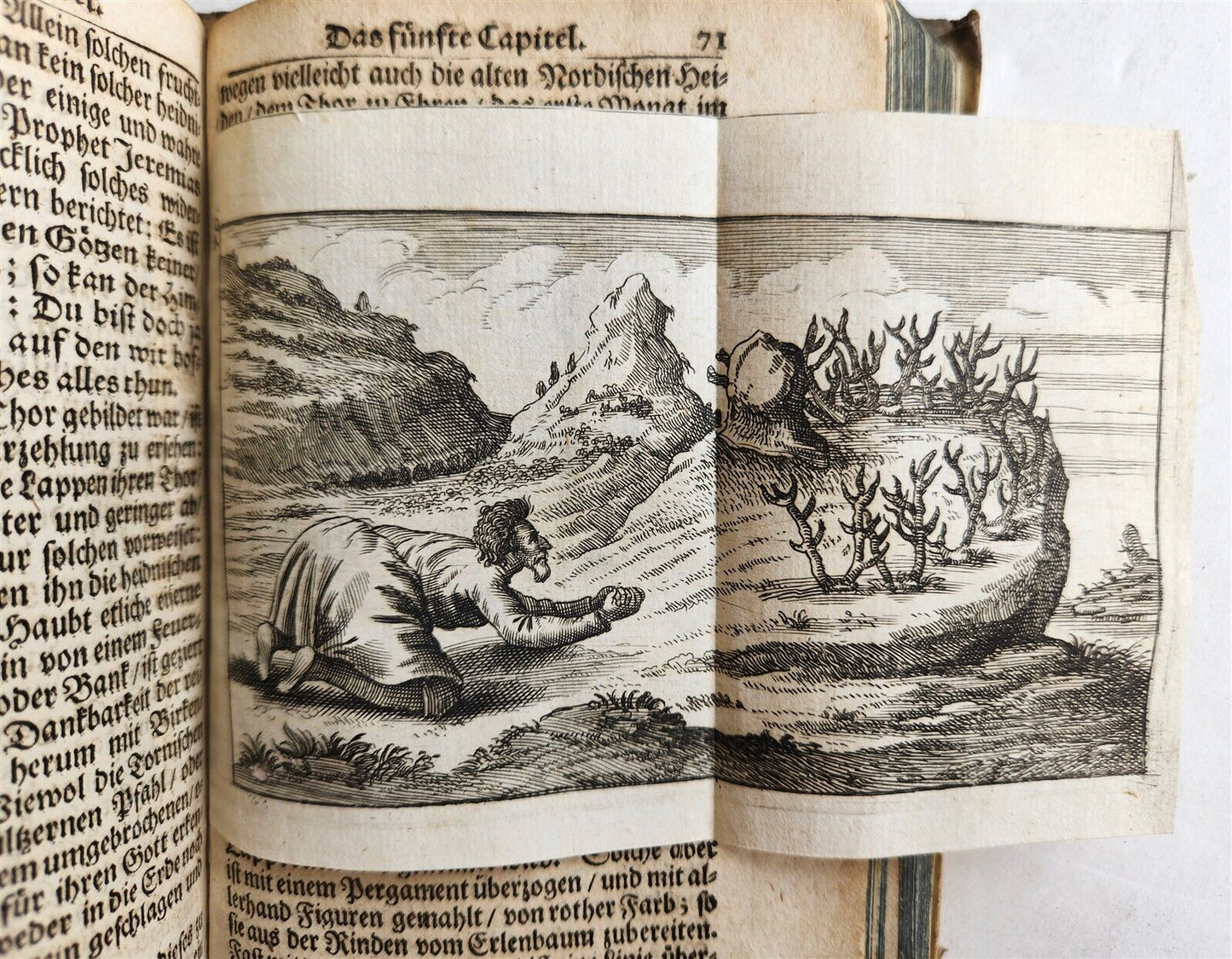 1674 WORLD'S RELIGIOUS SERVICES FULLY ILLUSTRATED antique VELLUM BINDING