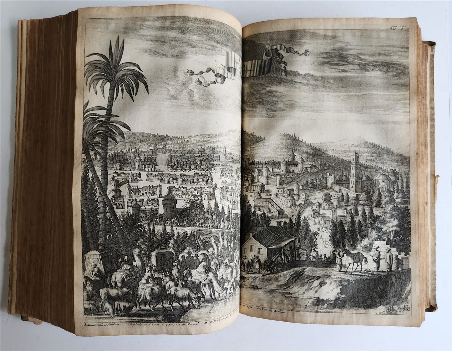 1677 TRAVELS to PALESTINE SYRIA & HOLY LAND antique FOLIO ILLUSTRATED w/ MAPS
