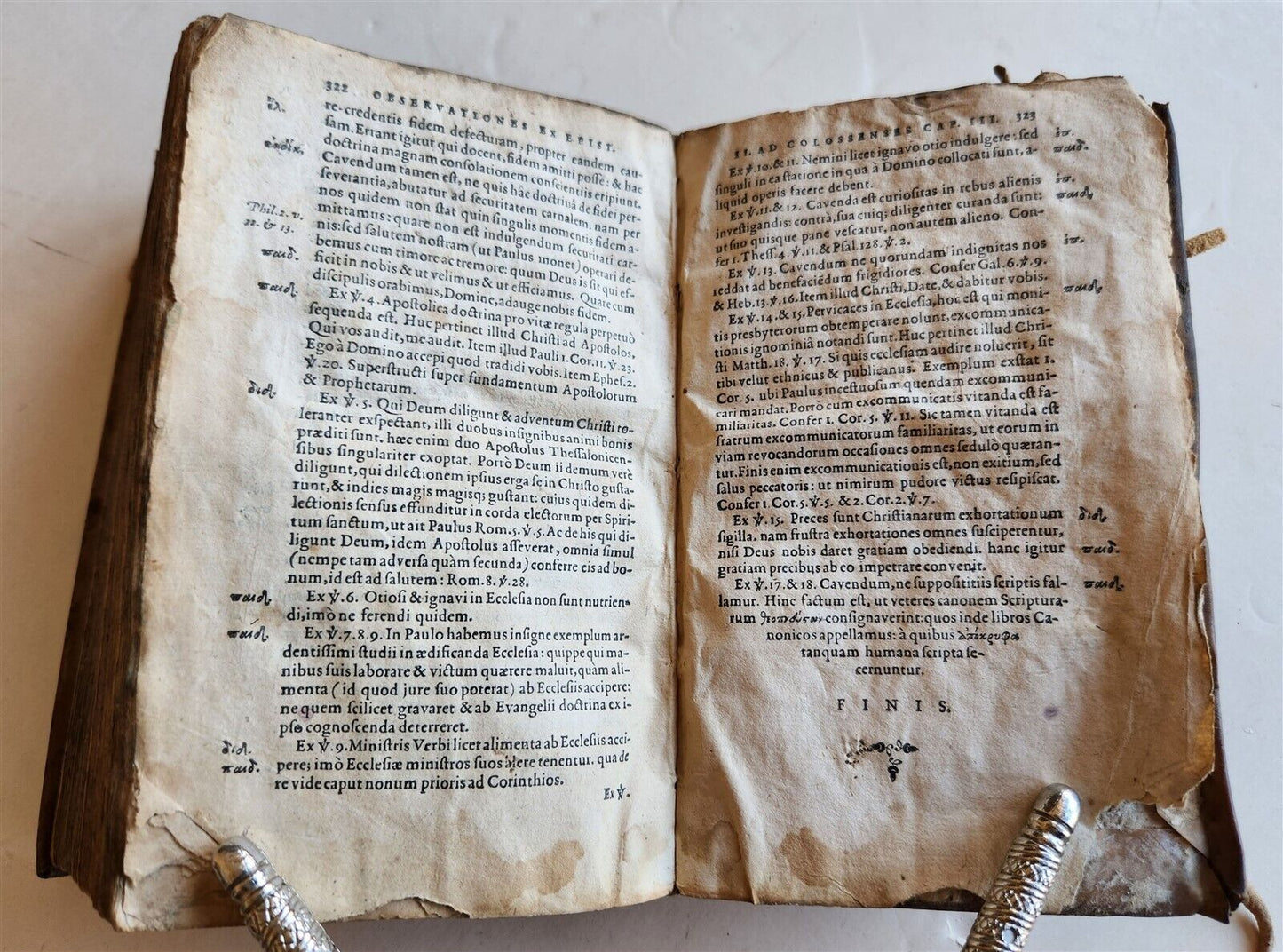 1603 BIBLE COMMENTARY by J. PISCATOR antique VELLUM BINDING