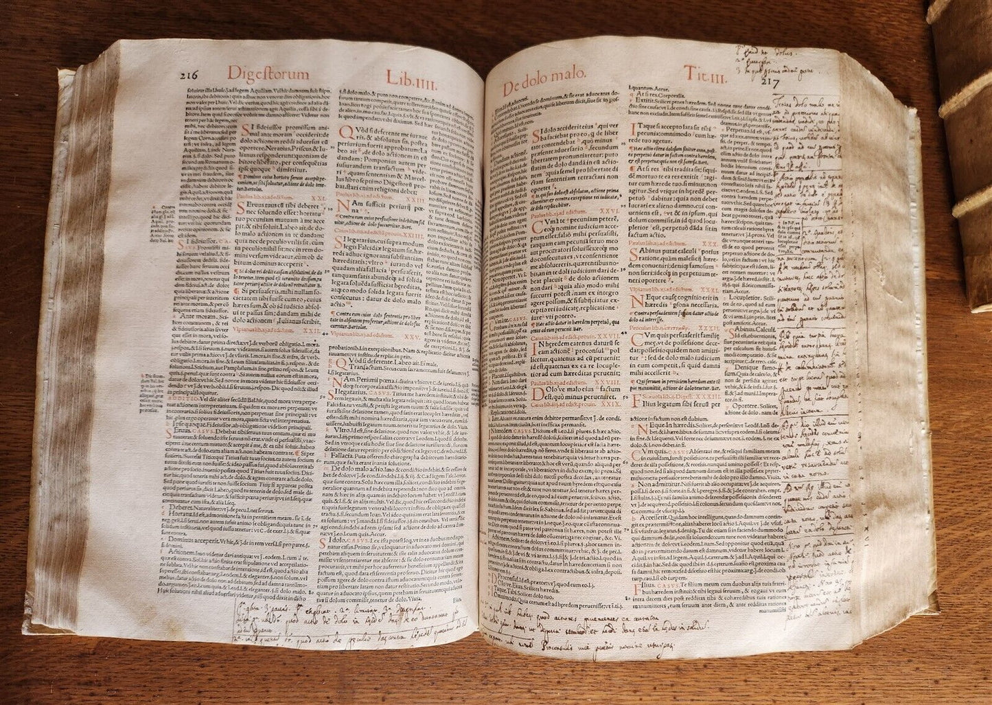 1557 LAW BOOK PART of Corpus Juris Civilis DIGESTA antique MASSIVE FOLIO vellum