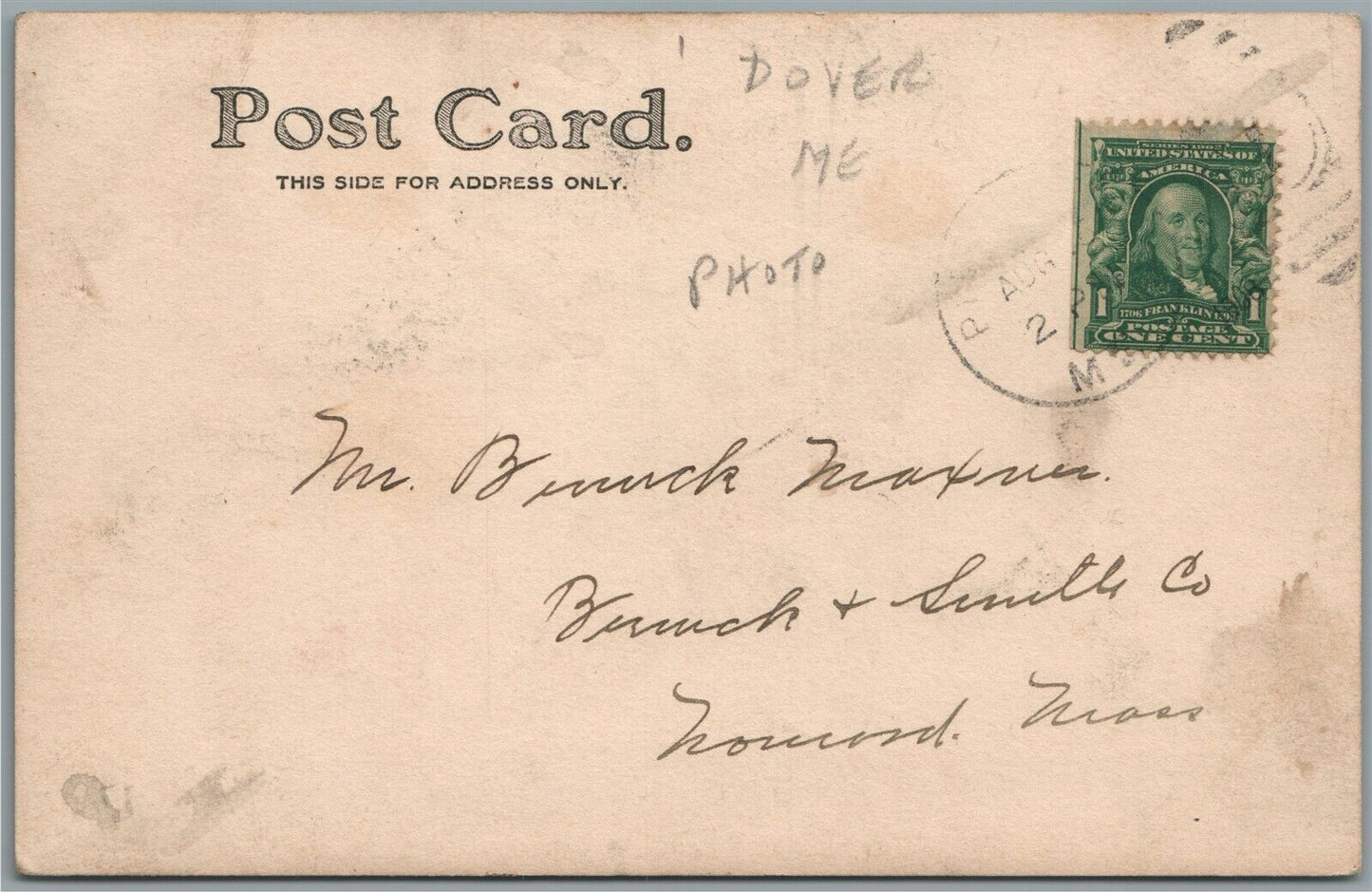 DOVER ME FREE BAPTIST CHURCH ANTIQUE REAL PHOTO POSTCARD RPPC