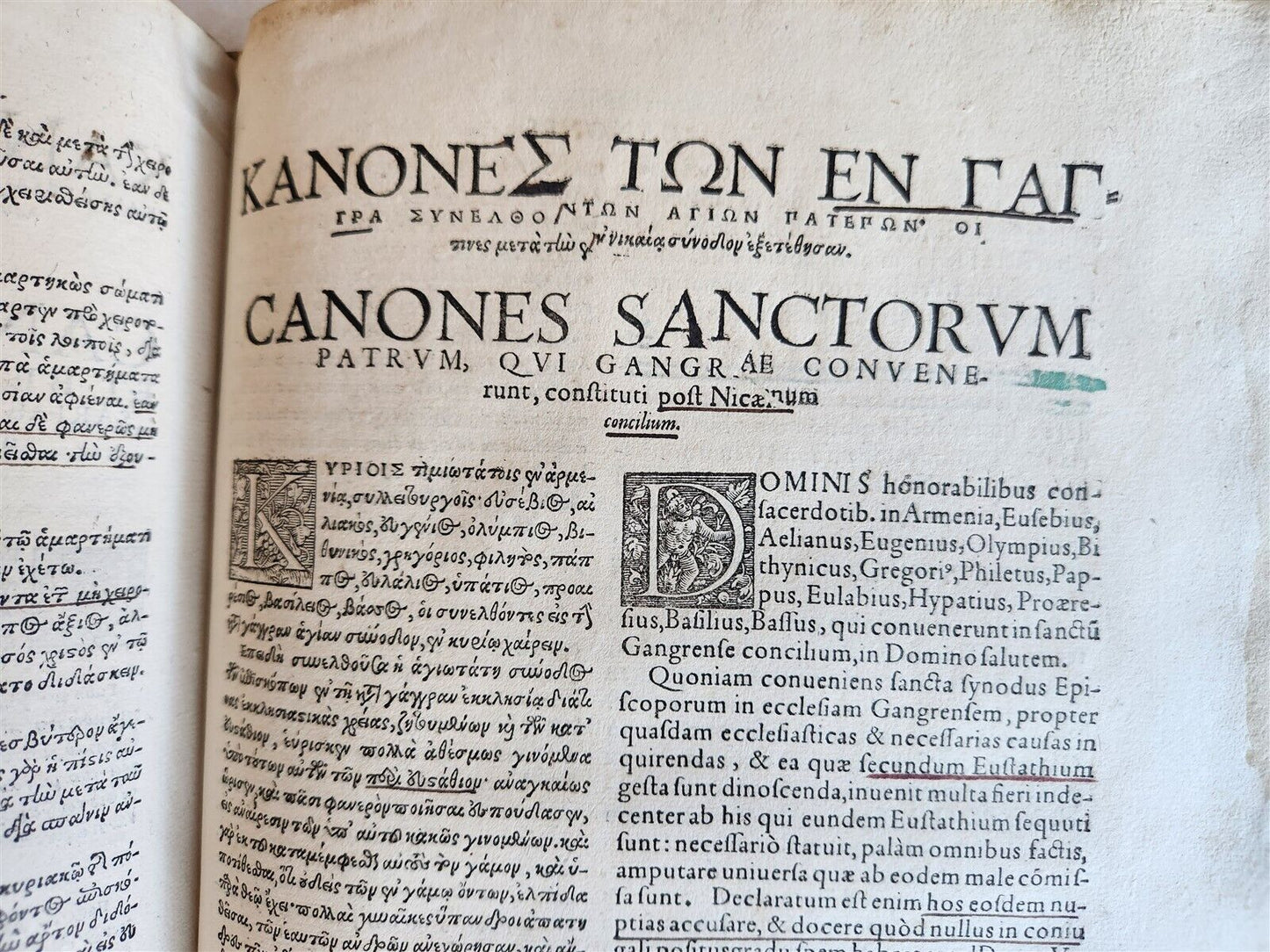 1570 GREEK THEOLOGY in LATIN by IRENAEUS antique 16th CENTURY FOLIO VELLUM BOUND