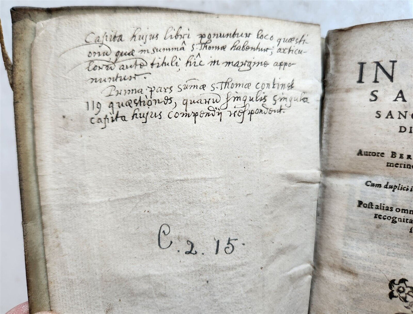 1579 Epitome in Universam Sacrosanctae Theologiae by Bongiovanni antique VELLUM