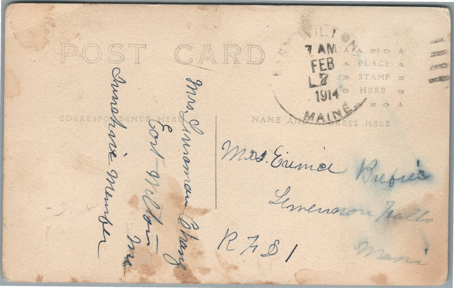 EAST WILTON ME UNION CHURCH ANTIQUE REAL PHOTO POSTCARD RPPC