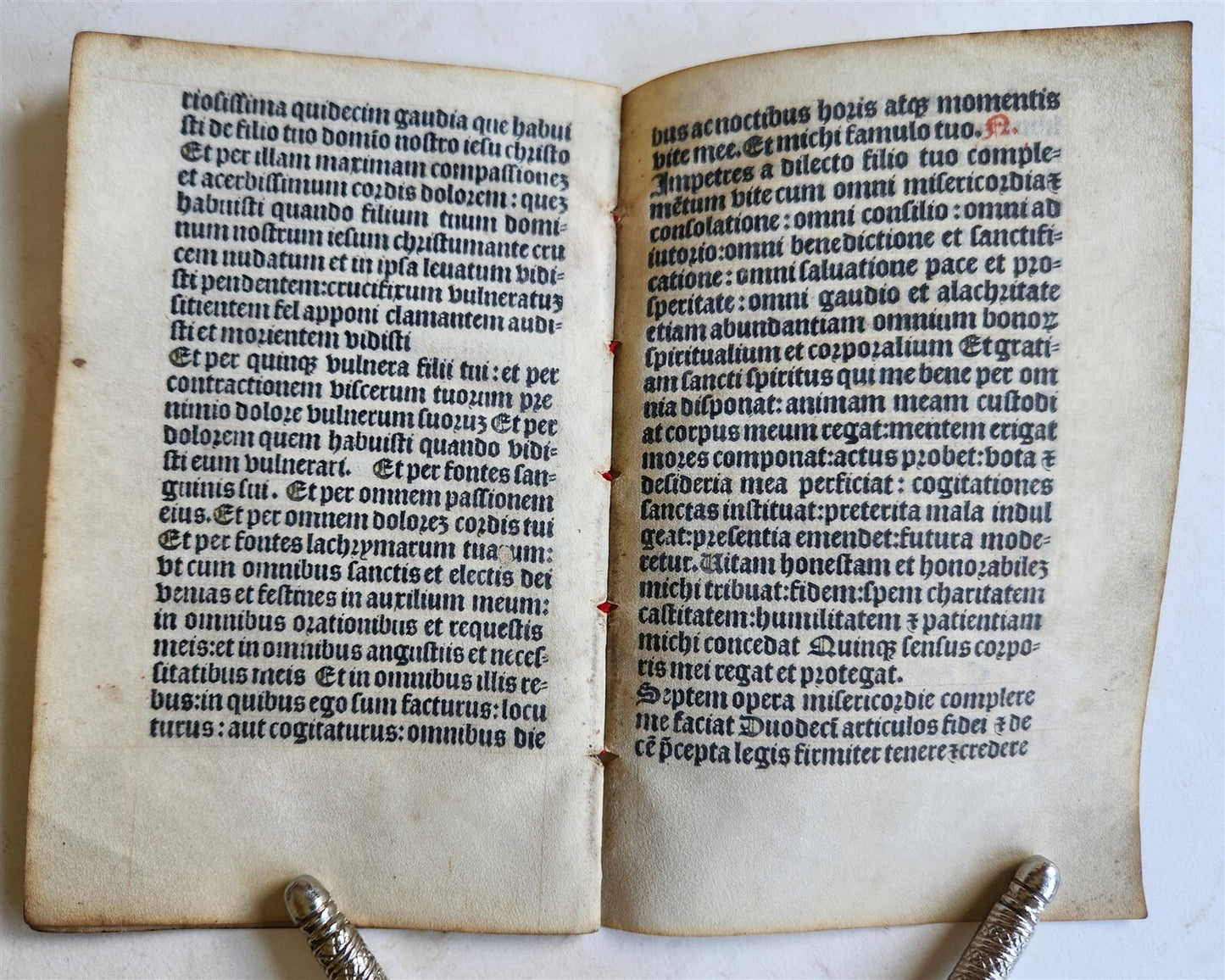 1519 BOOK of HOURS POST-INCUNABULA printed on VELLUM antique 16th CENTURY SCARCE
