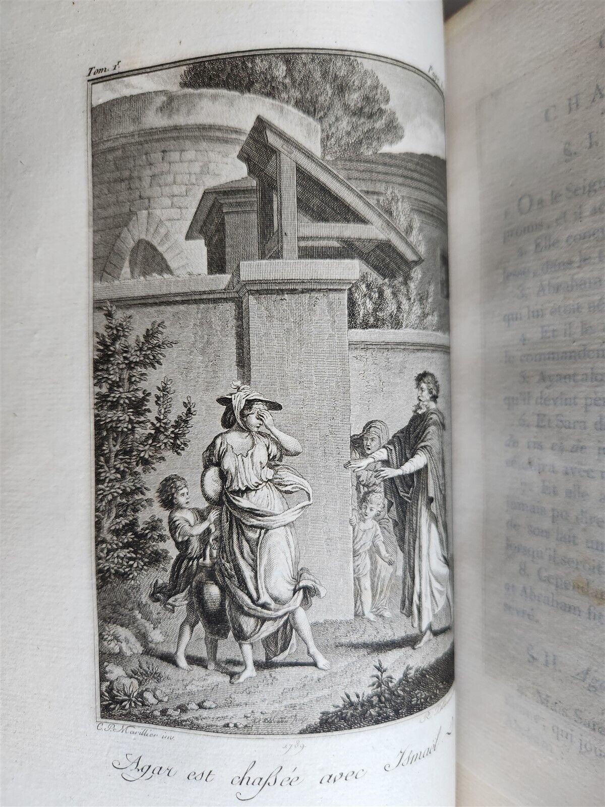 1789 BIBLE in FRENCH ILLUSTRATED w/ 300 PLATES 12 VOLUMES SET antique