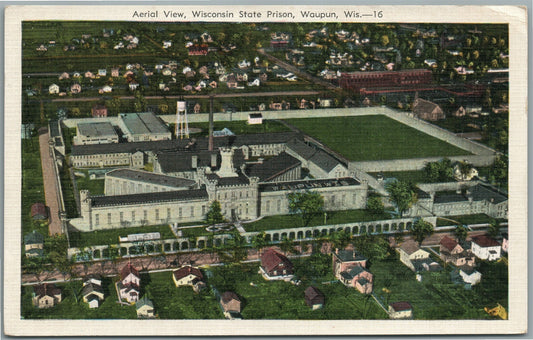 WAUPUN WI STATE PRISON VINATGE POSTCARD