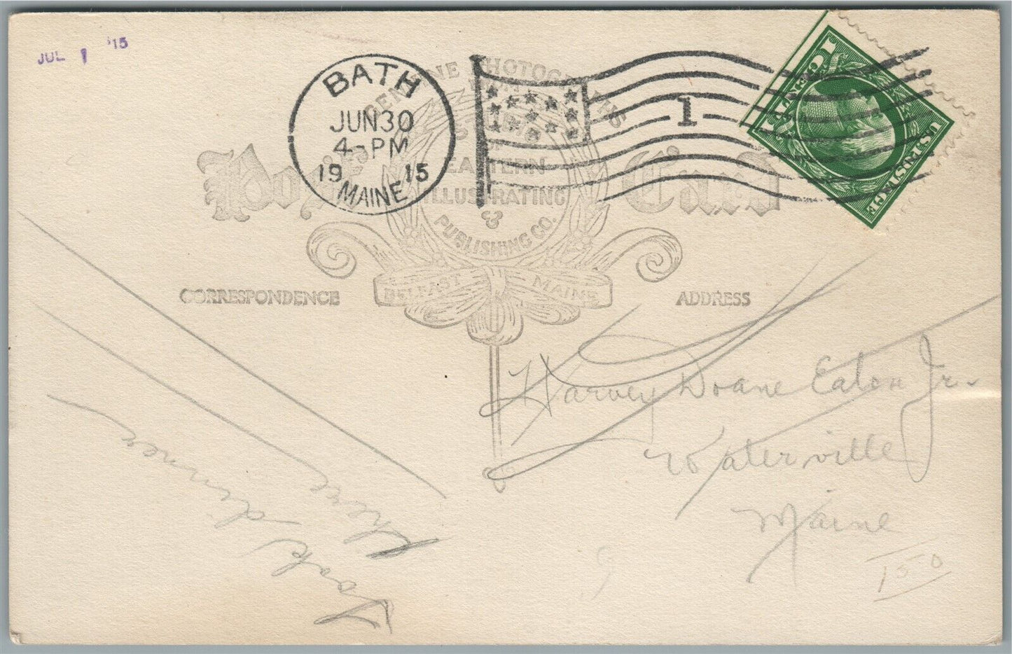 BATH ME NEW MEADOWS INN ANTIQUE REAL PHOTO POSTCARD RPPC