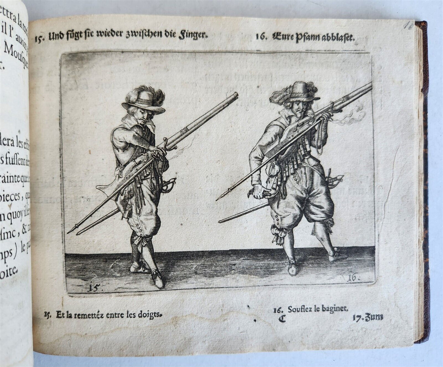 1664 ILLUSTRATED MILITARY WORK on TECHNIQUES for HANDLING MUSKET & PIKE antique