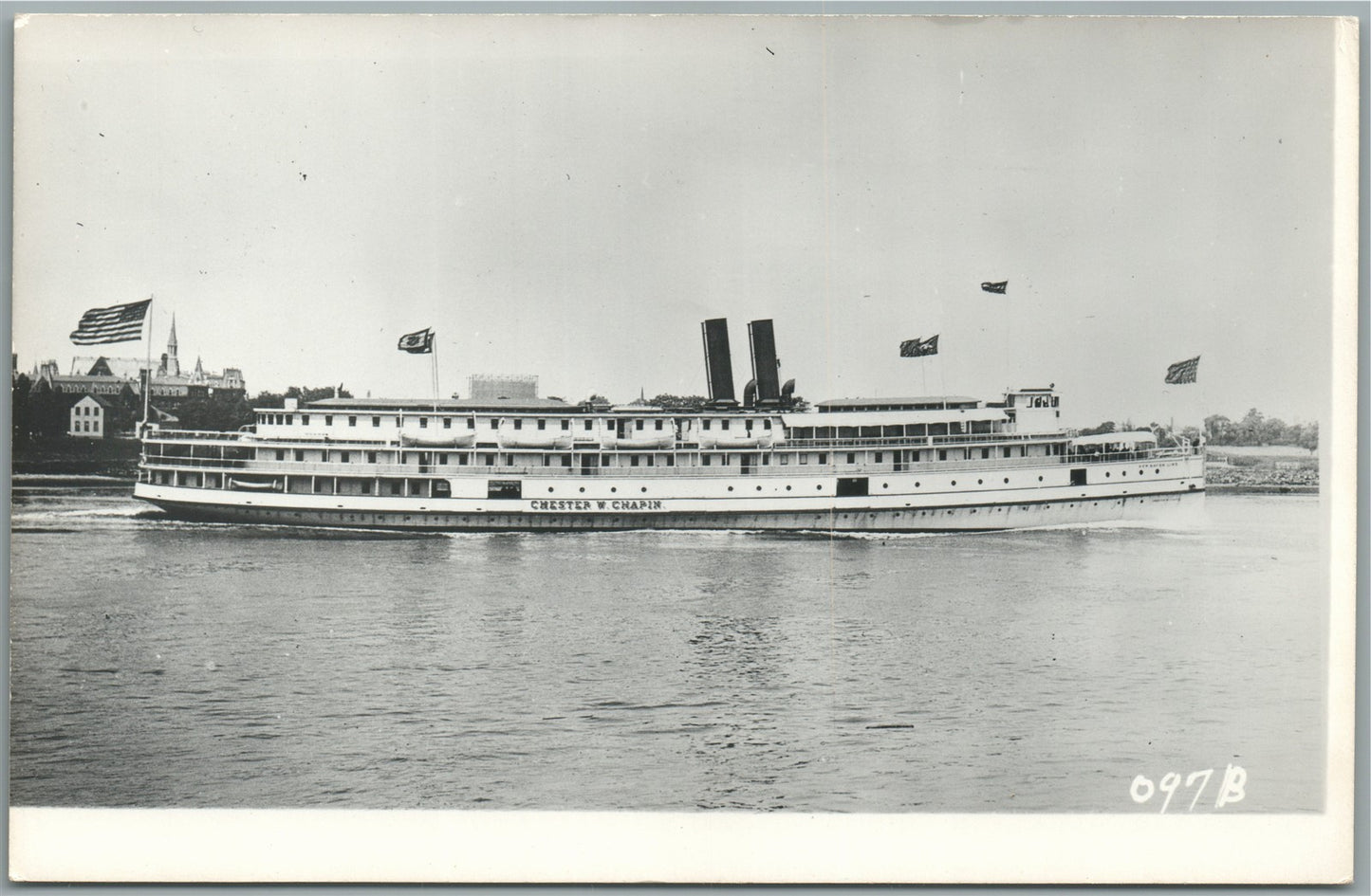 STEAMSHIP CHESTER W. CHAPIN VINTAGE REAL PHOTO POSTCARD RPPC