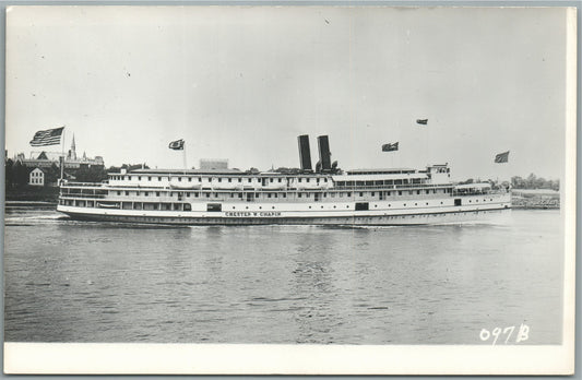 STEAMSHIP CHESTER W. CHAPIN VINTAGE REAL PHOTO POSTCARD RPPC