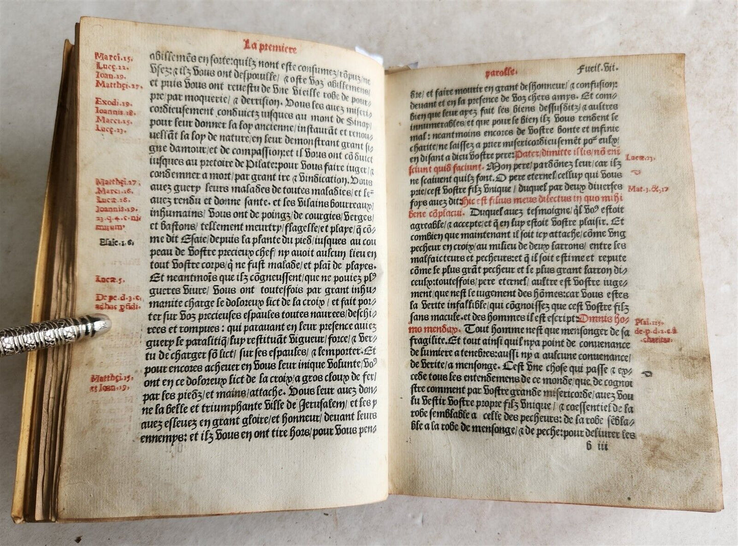 1535 POST-INCUNABULA ILLUSTRATED antique in FRENCH by Jean de Gagny VELLUM BOUND