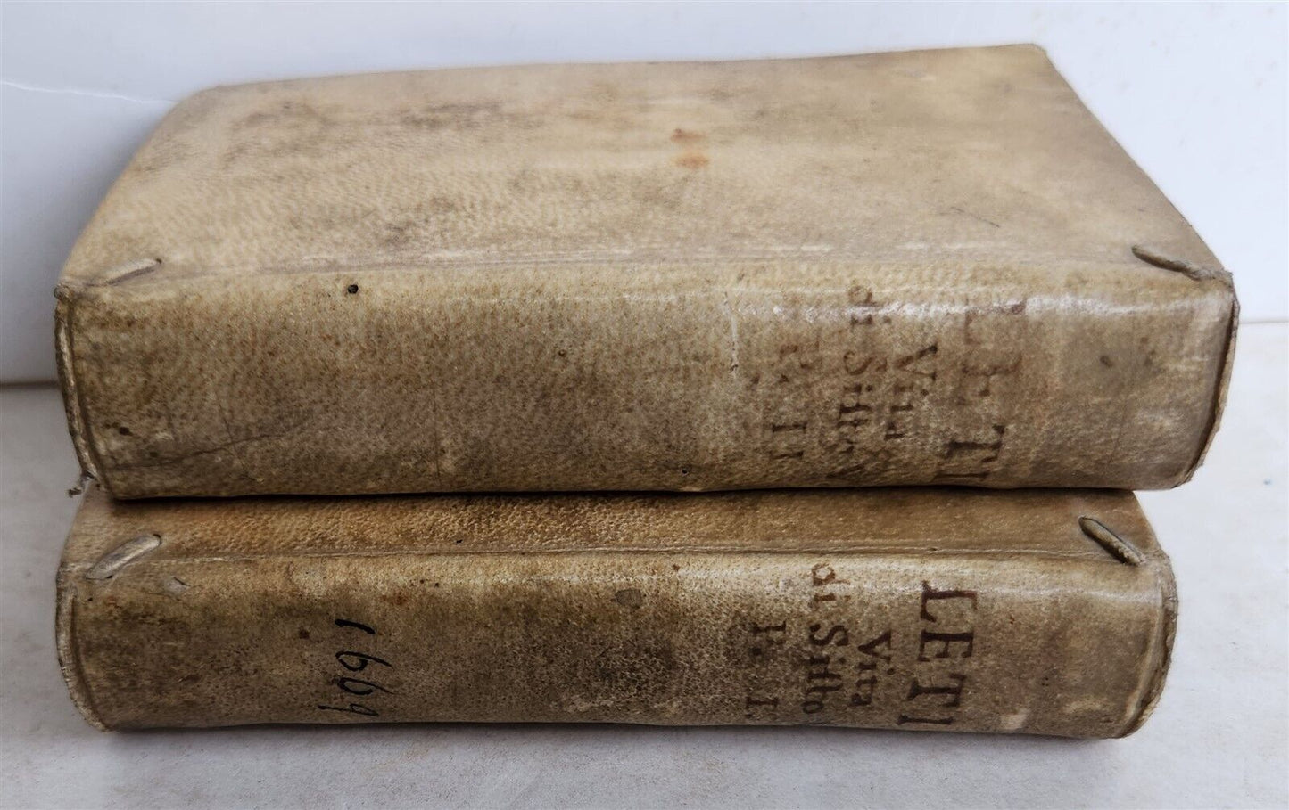 1669 VITA di SISTO V PONTEFICE ROMANO antique 2 VOLUMES vellum binding
